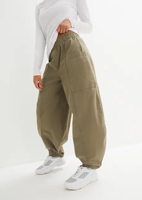 Keprové kalhoty z elastické bavlněné směsi, bonprix