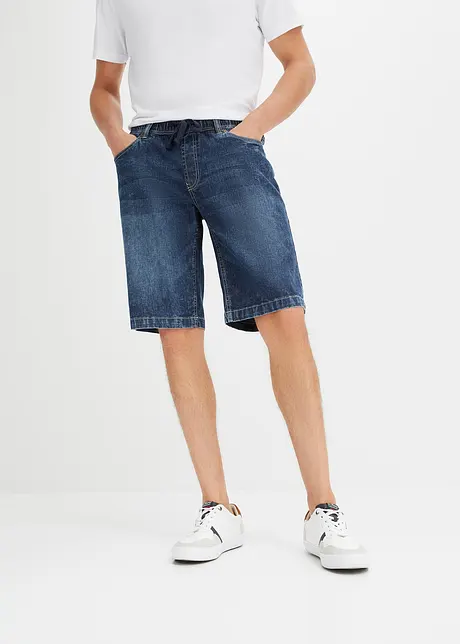 Lehké džínové bermudy bez zapínání Slim Fit, bonprix