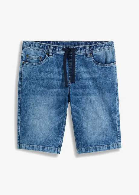 Lehké džínové bermudy bez zapínání Slim Fit, bonprix