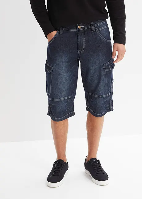 Lehké dlouhé džínové cargo bermudy, Relaxed Fit, bonprix