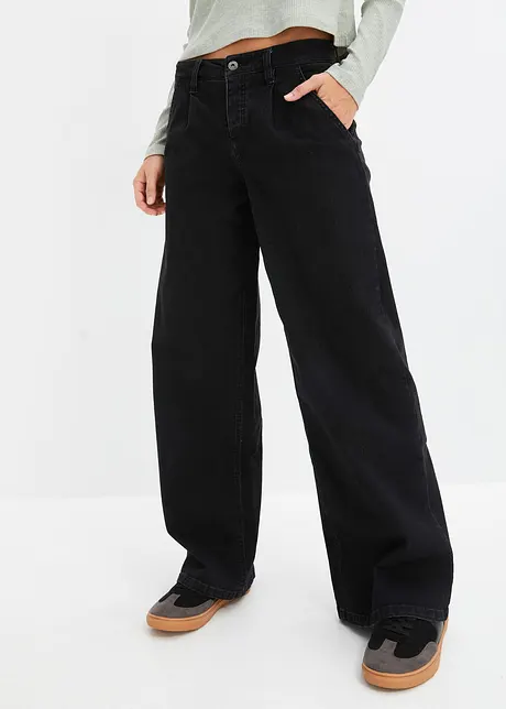 Džíny Wide Leg Mid Waist, bonprix