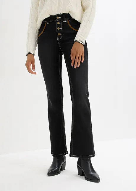 Termo džíny Bootcut Mid Waist, bonprix
