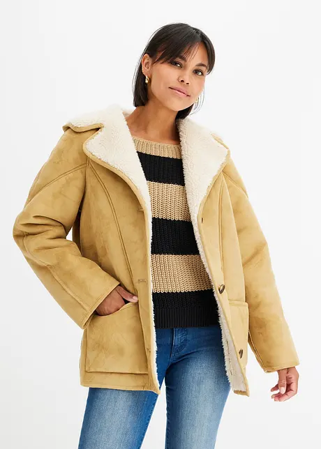 Bunda s kapucí Shearling, bonprix