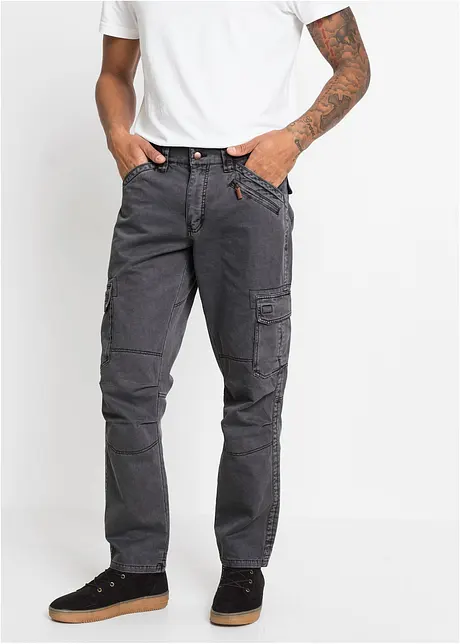 Cargo kalhoty z čisté bavlny, Relaxed Fit, Straight, bonprix