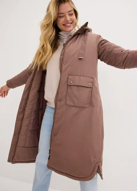 Široká parka ve střihu do A s průvlekem, bonprix