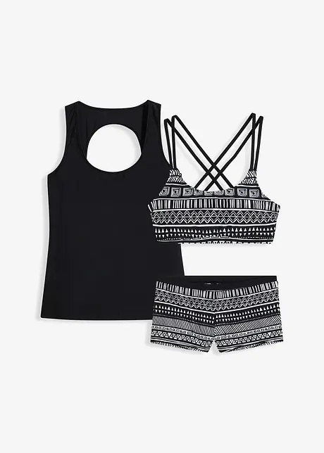 Tankiny s bikinovým živůtkem (3dílná souprava), bonprix