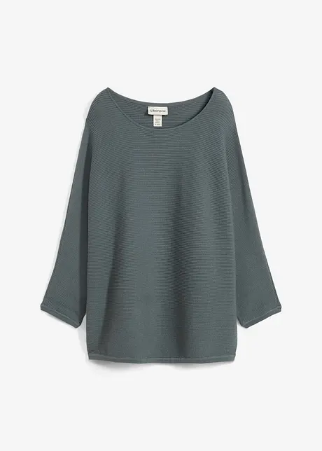 Oversize žebrovaný svetr ze směsi s viskózou, bonprix