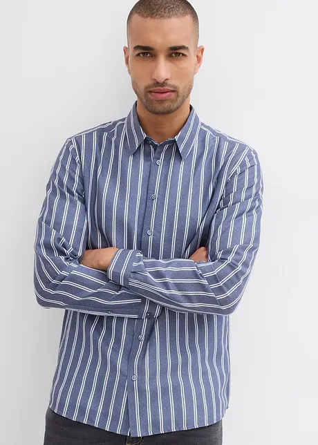 Košile s dlouhým rukávem z čisté bavlny, Slim Fit, bonprix