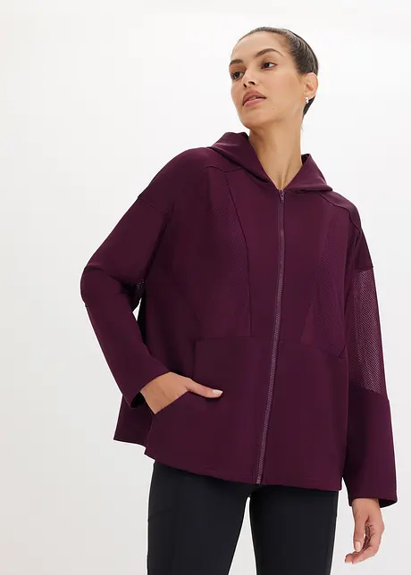 Funkční sportovní bunda s průhlednou síťovinou, oversized, bonprix
