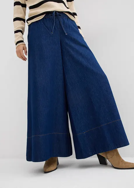 Džíny Wide Leg, Mid Waist, pohodlný pas, bonprix