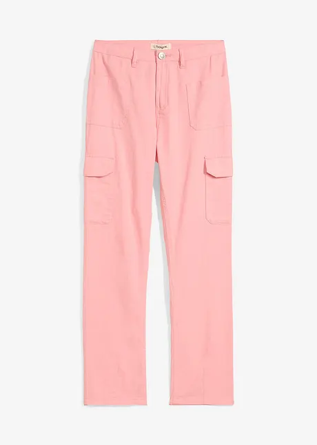 Široké cargo kalhoty z kepru, Mid Waist, bonprix