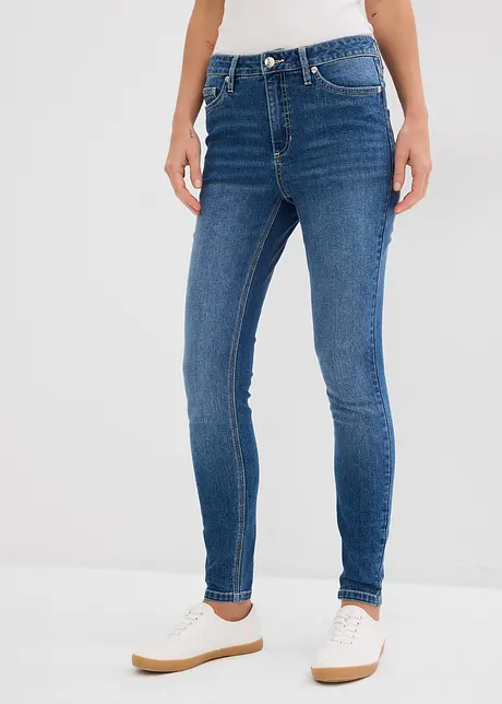 Skinny džíny se středně vysokým pasem, zkrácené, bonprix
