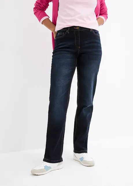 Džíny Straight, Mid Waist, pohodlný pas, bonprix