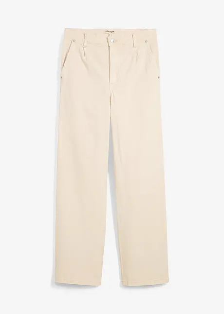 Džíny Straight, High Waist, nízký podíl streče, bonprix