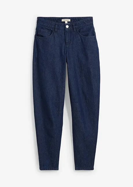 Džíny Barrel, Mid Waist, organická bavlna, bonprix
