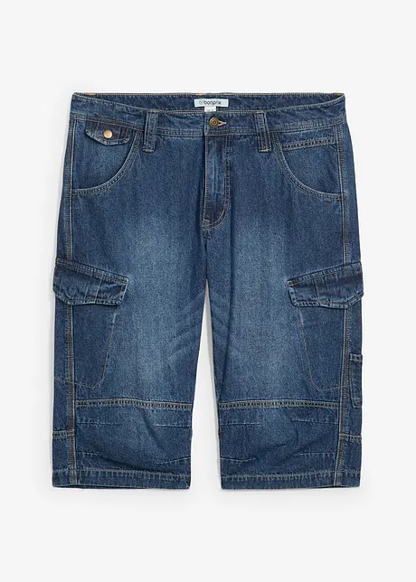 Lehké dlouhé džínové cargo bermudy, Relaxed Fit, bonprix