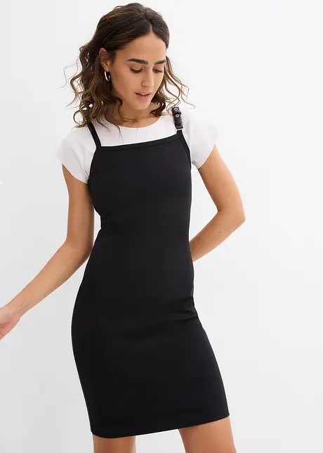 Šaty na ramínka, s kontrastním lemem, bonprix