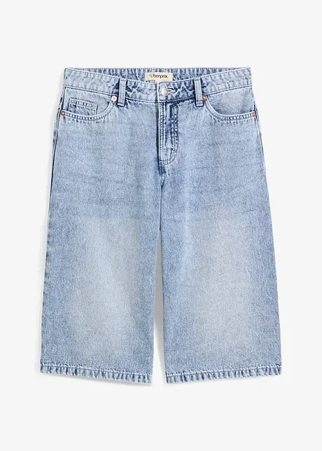 Džínové bermudy Mid Waist, Low Stretch, bonprix
