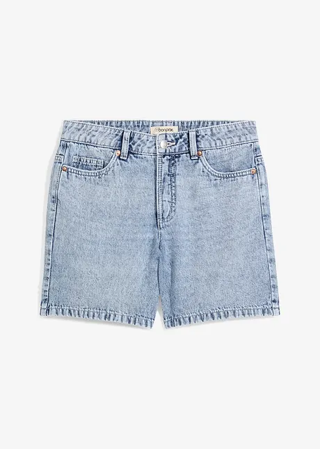 Džínové bermudy Mid Waist, Low Stretch, bonprix