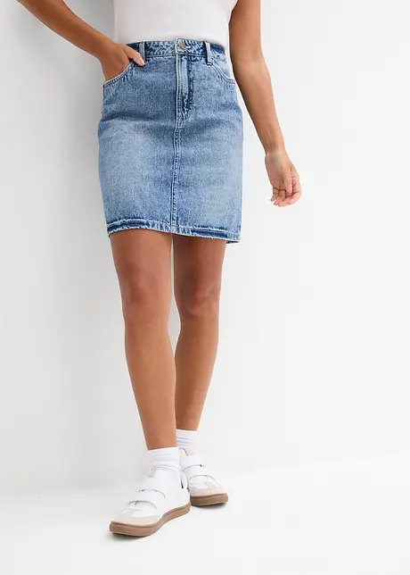 Džínová sukně Mid Waist, Low Stretch, bonprix