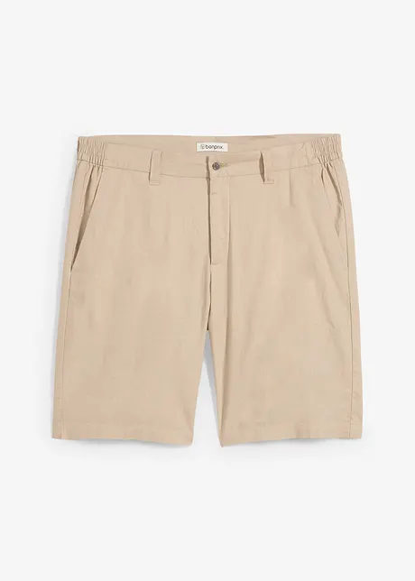 Chino bermudy se lnem, Regular Fit, bonprix