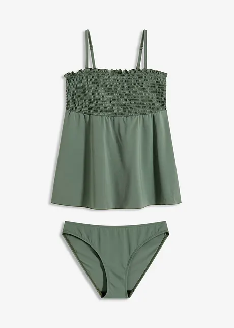 Žabičkované bandeau tankiny (2dílná souprava), bonprix