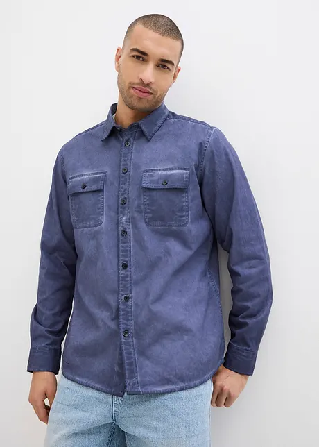 Košile s dlouhým rukávem a sepraným vzhledem, z čisté bavlny, bonprix