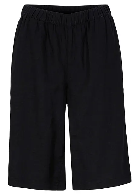 Bermudy ze směsi lnu a viskózy, High Waist, bonprix