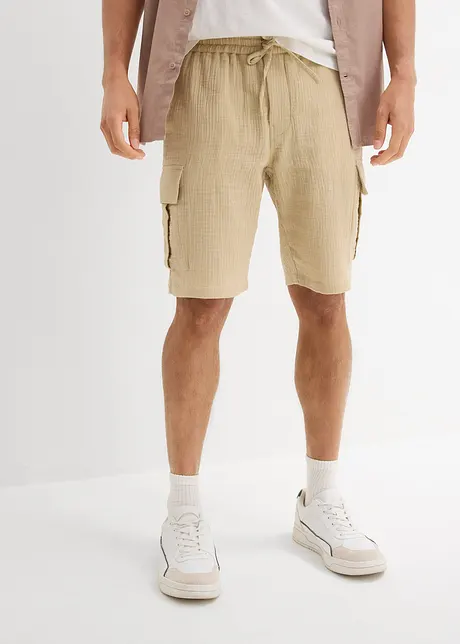 Bermudy ze vzdušného mušelínu, Regular Fit, bonprix