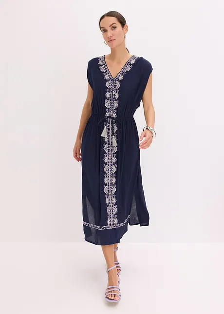 Boho midi šaty s výšivkou, bonprix