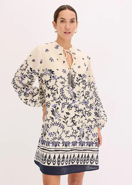 Krátké boho šaty se vzhledem lnu, bonprix