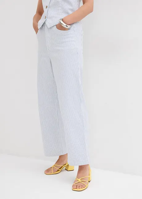 Džíny Wide Leg, High Waist, zkrácené, bonprix