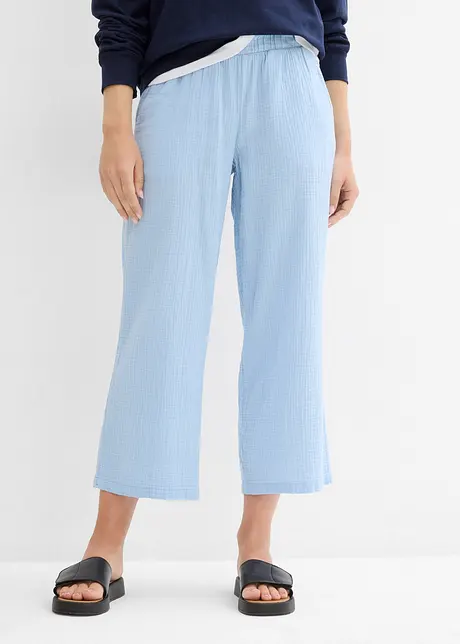 Kalhoty Culotte z bavlněného mušelínu, bonprix