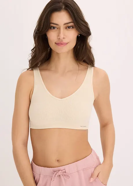 Bezešvý podprsenkový top Feel Comfort, žebrovaný, bonprix