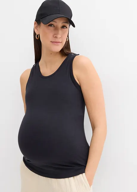 Pohodlný těhotenský a kojicí top s košíčky, z organické bavlny, bonprix