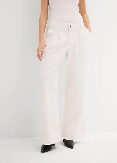 Džíny Wide Leg, Low Waist, nízký podíl streče, bonprix