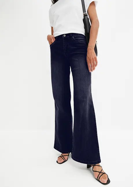 Strečové džíny Wide Leg, Mid Waist, bonprix
