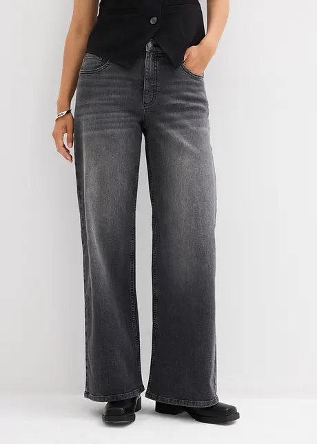 Džíny Wide Leg, High Waist, bonprix