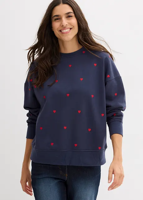 Oversize mikina s výšivkou, bonprix