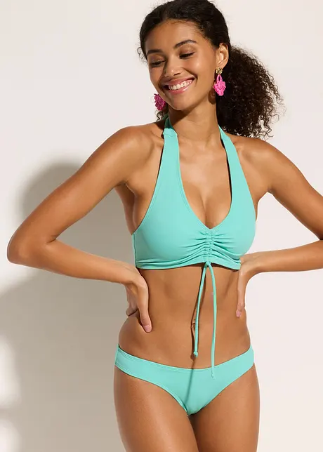 Bikiny s ramínkem kolem krku a nařasením (2dílná souprava), bonprix