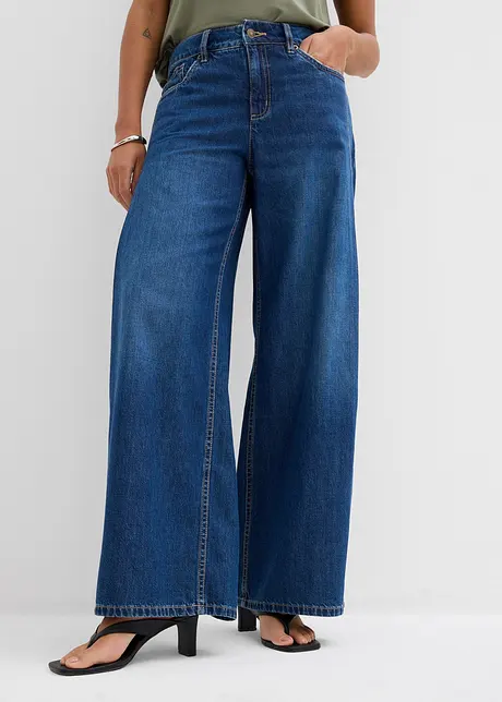 Džíny Wide Leg, Mid Waist, bonprix