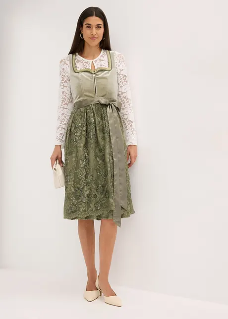 Dirndl se zástěrou s flitry (2dílná souprava), bonprix