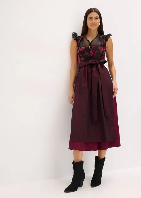 Kroj ve stylu dirndl se sametem, v délce midi (2dílná souprava), bonprix