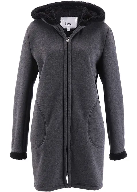 Propínací mikina s kapucí, s medvídkovou kožešinou, bonprix