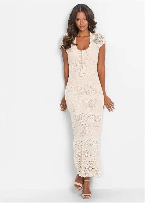 Pletené šaty s ažurovým vzorem, bonprix