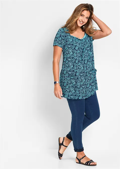 Úpletová tunika s krátkým rukávem, bonprix