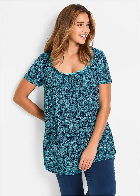 Úpletová tunika s krátkým rukávem, bonprix