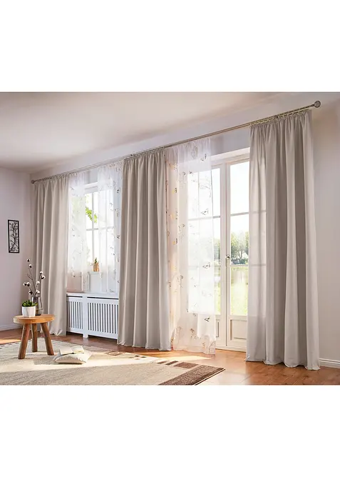 Záclona s lesklým potiskem (1 ks v balení), bonprix