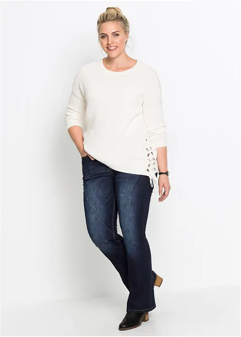 Bootcut džíny Mid Waist, strečové, bonprix