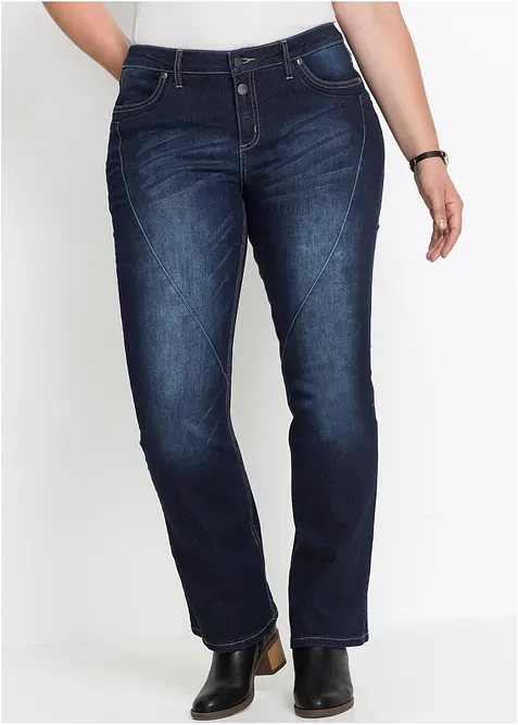Bootcut džíny Mid Waist, strečové, bonprix